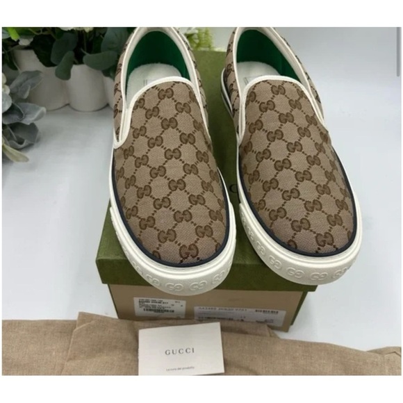 Gucci, GG Supreme, slip on canvas sneakers size 13 made in Italy main image 4